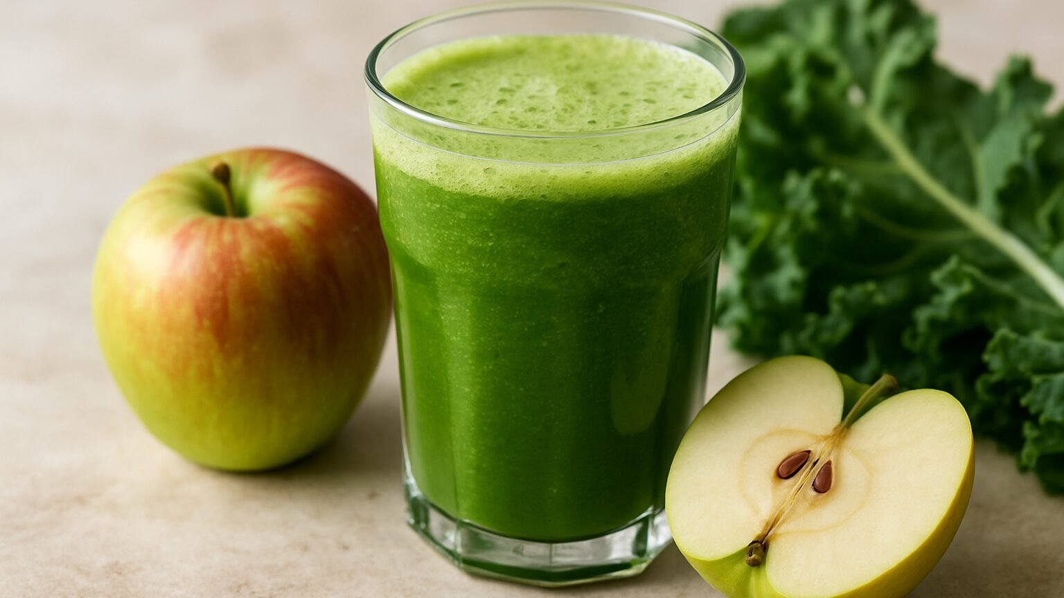 Refresque-se com um Delicioso Suco Detox de Maçã com Couve