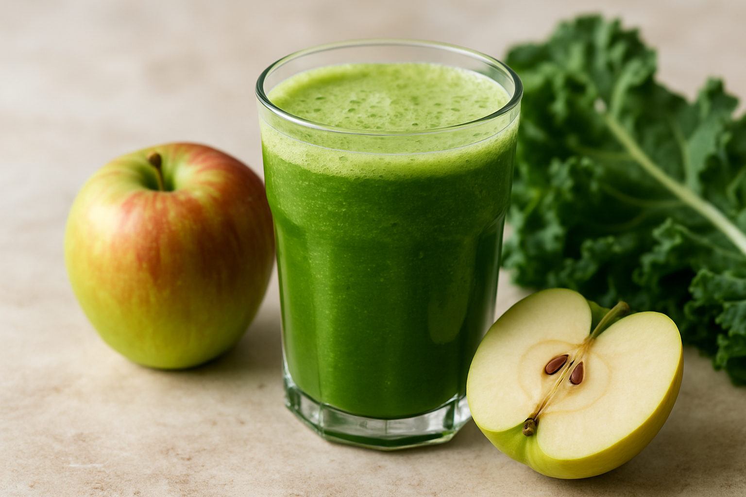 Refresque-se com um Delicioso Suco Detox de Maçã com Couve