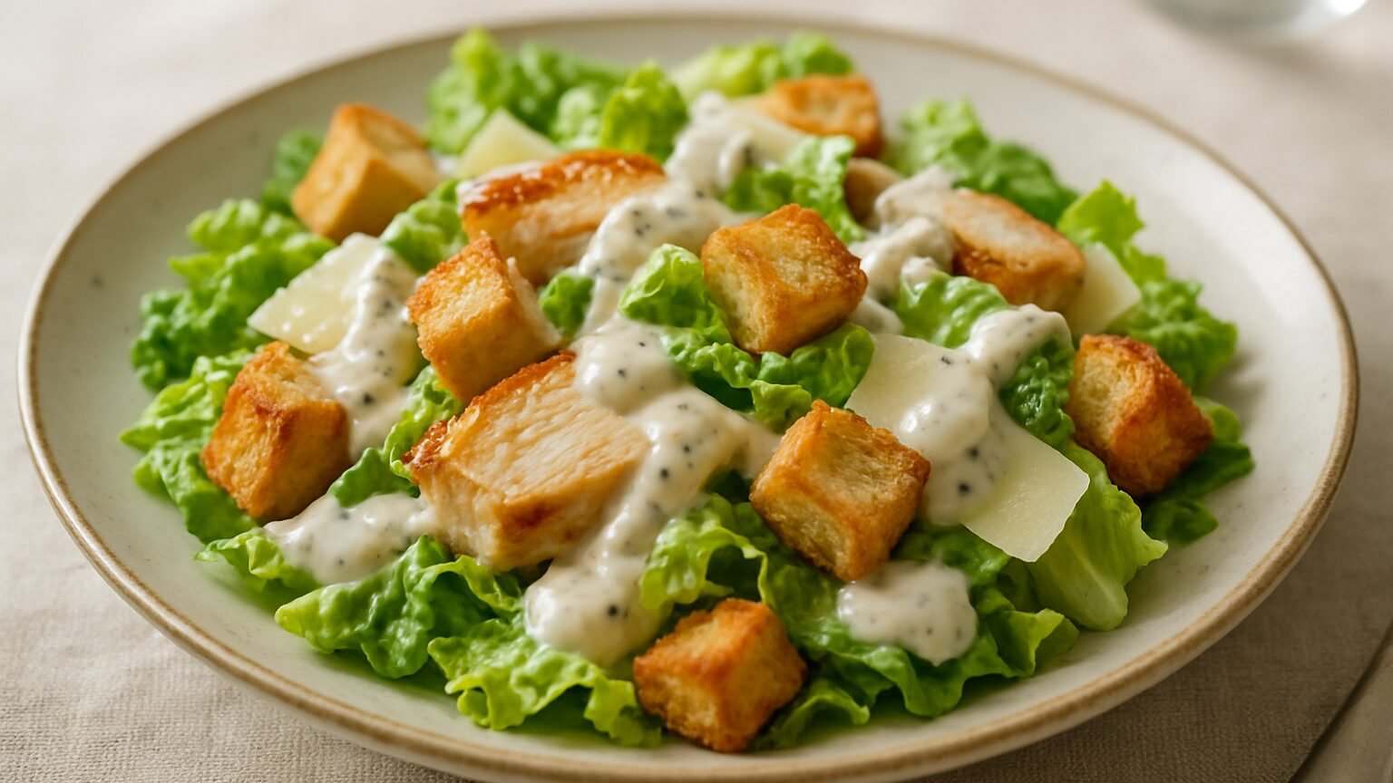 Salada Caesar com Molho Cremoso Irresistível