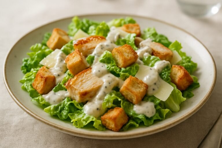 Salada Caesar com Molho Cremoso Irresistível