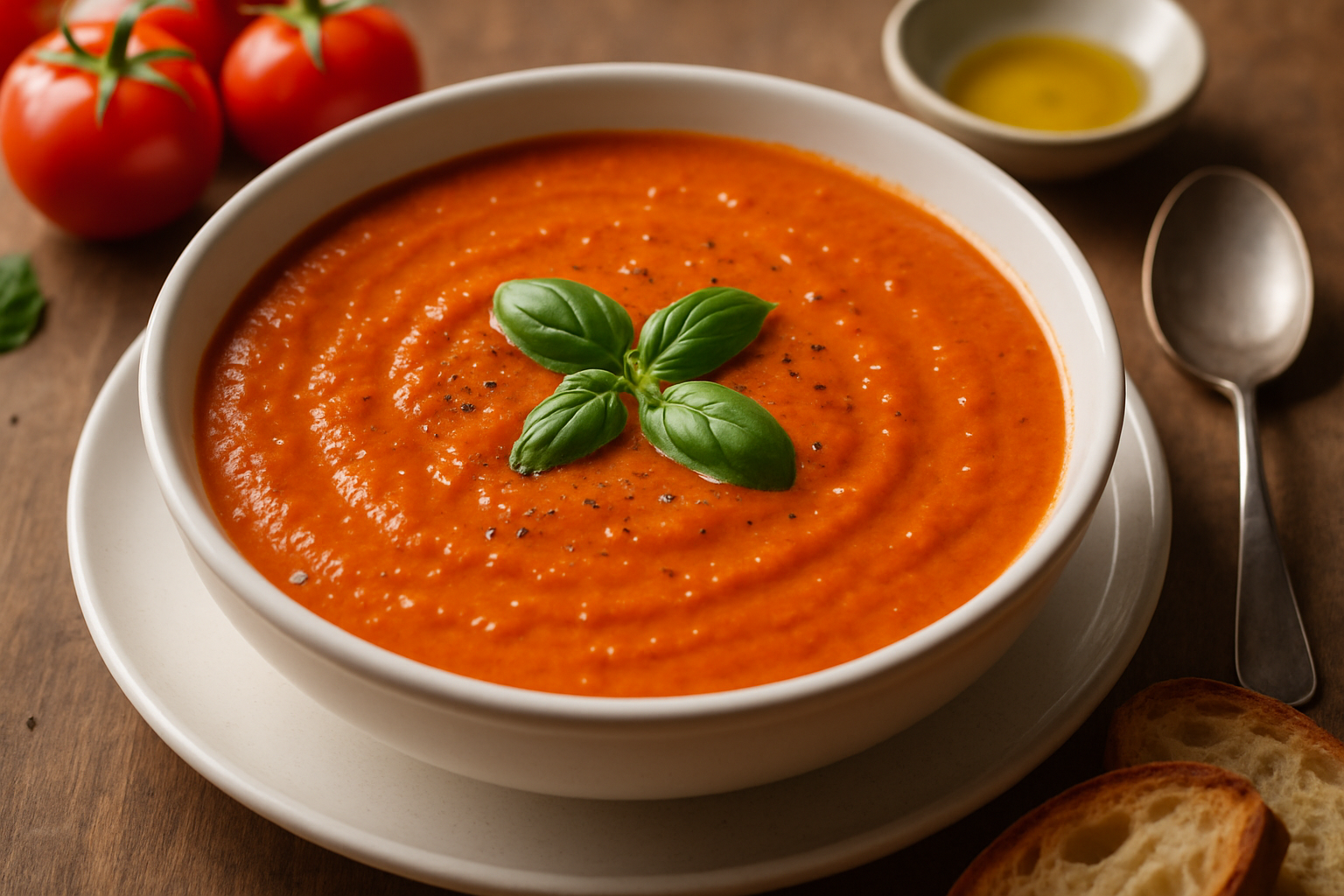 Sopa de Tomate Caseira Estilo Restaurante