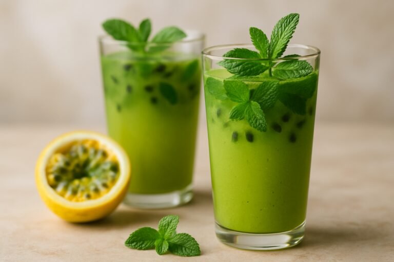 Maracujá e hortelã: o suco detox que acalma em minutos
