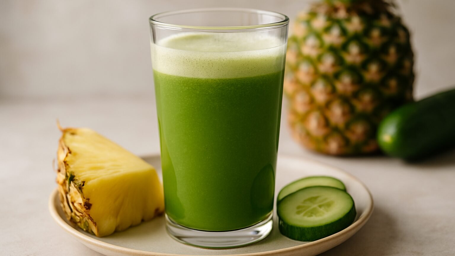 Suco detox com abacaxi e pepino em 10 minutos