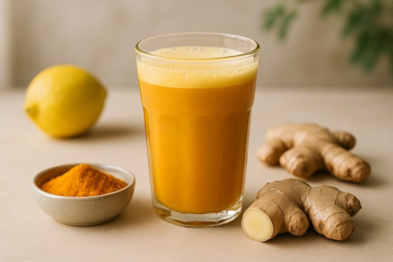Suco detox com cúrcuma e gengibre em 10 minutos