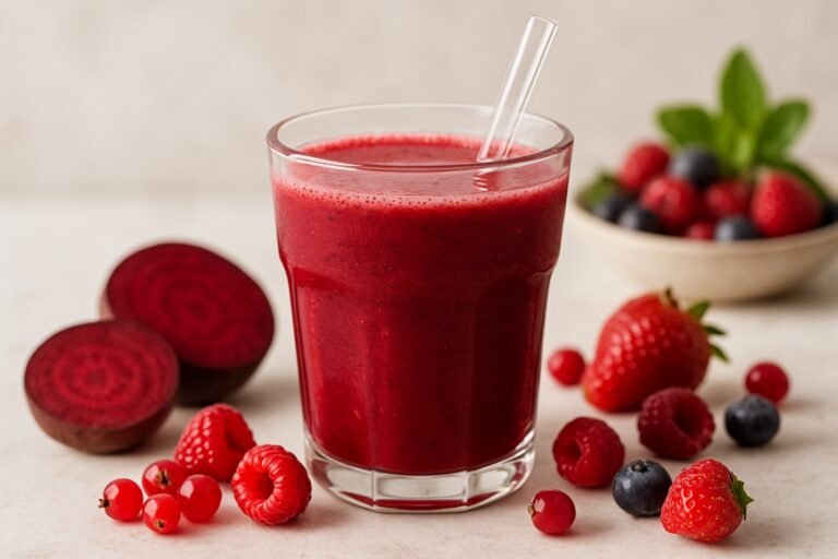 Suco detox de beterraba e frutas vermelhas em 10 minutos